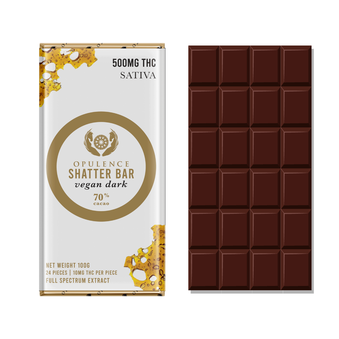 10 X OPULENCE SHATTER BAR - VEGAN DARK 250MG THC (SATIVA)