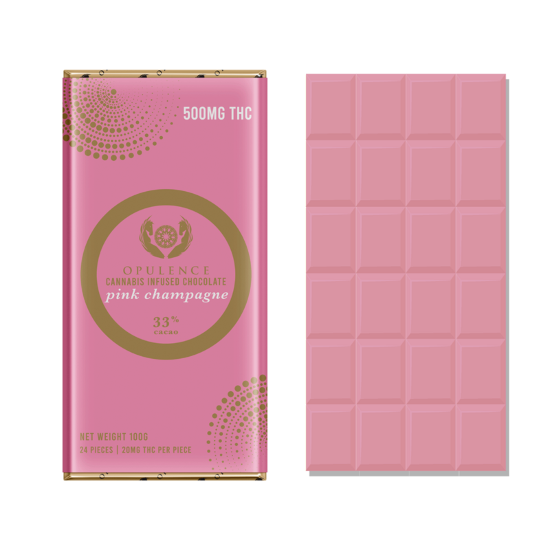 10 X OPULENCE THC BAR - PINK CHAMPAGNE 500MG THC