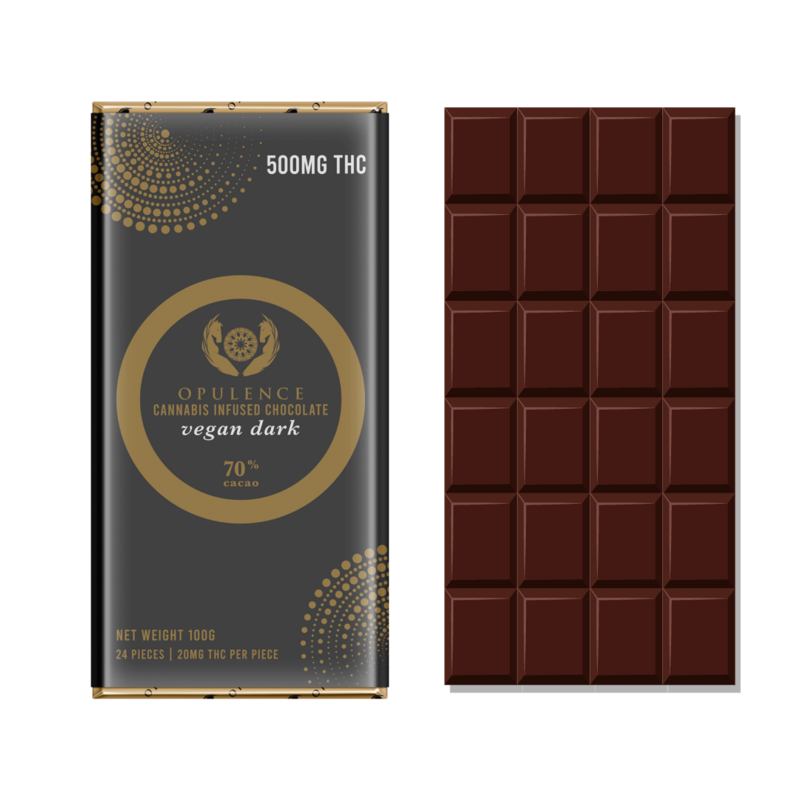 10 X OPULENCE THC BAR - VEGAN DARK 500MG THC