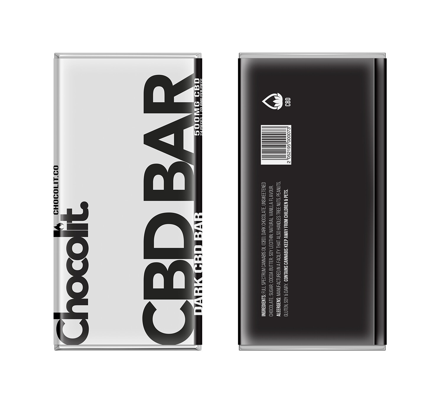10 X CHOCOLIT - DARK CHOCOLATE CBD BAR 500MG