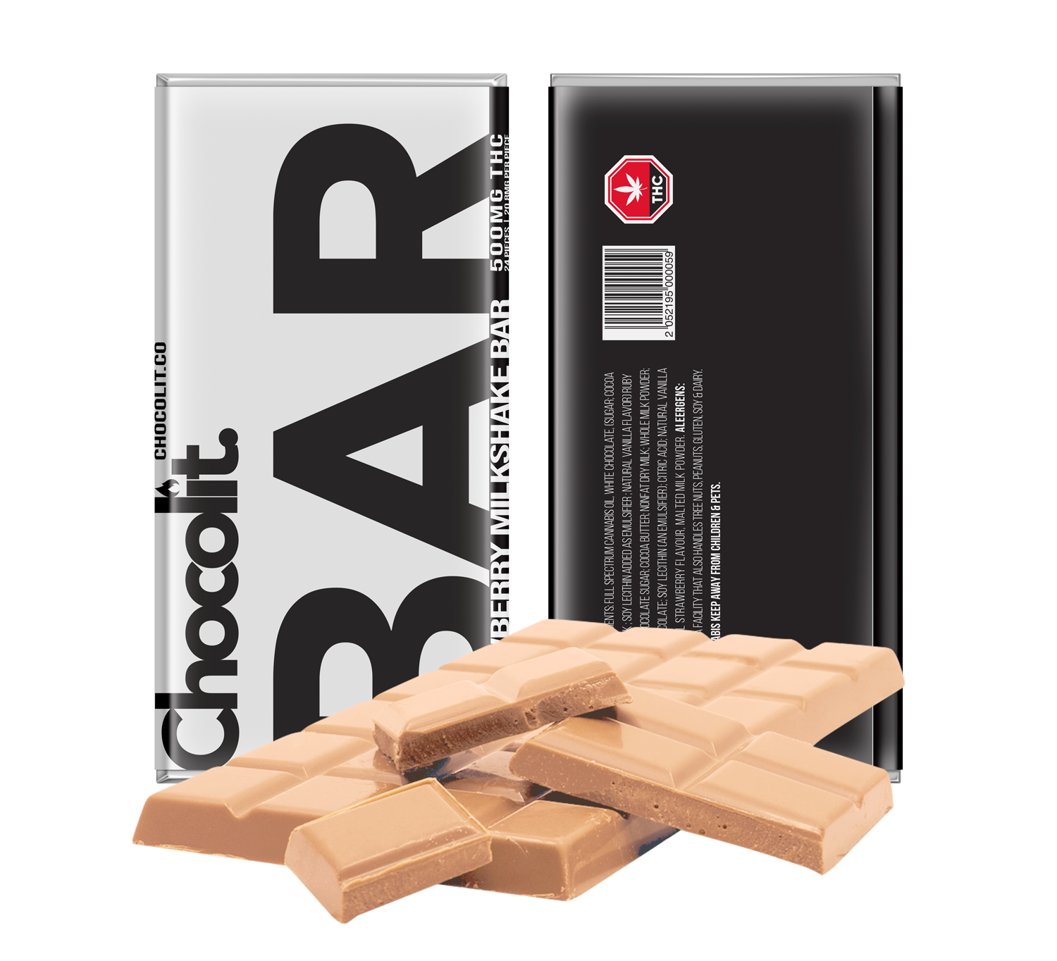 CHOCOLIT- STRAWBERRY MILKSHAKE THC BAR 500MG