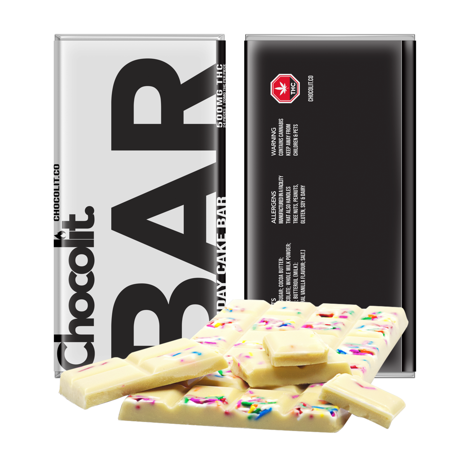 10 X CHOCOLIT- BIRTHDAY CAKE THC BAR 500MG