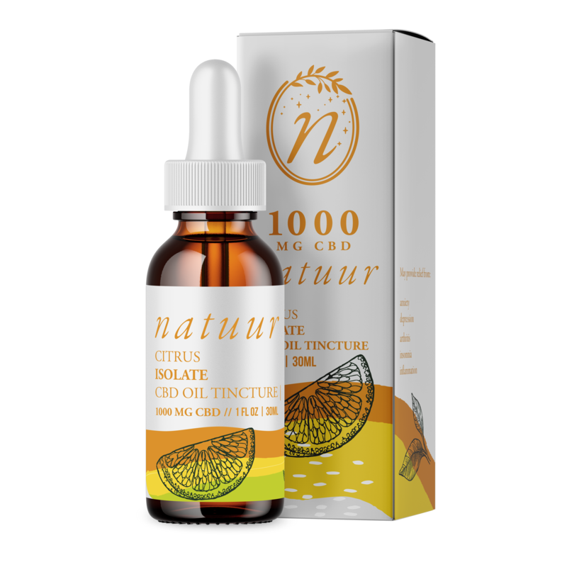 NATUUR CBD ISOLATE TINCTURE - CITRUS 1000MG