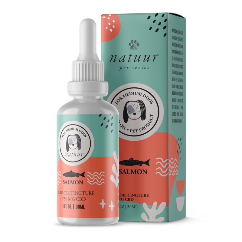 NATUUR CBD PET TINCTURE 250MG - SALMON FLAVOUR FOR MEDIUM DOGS