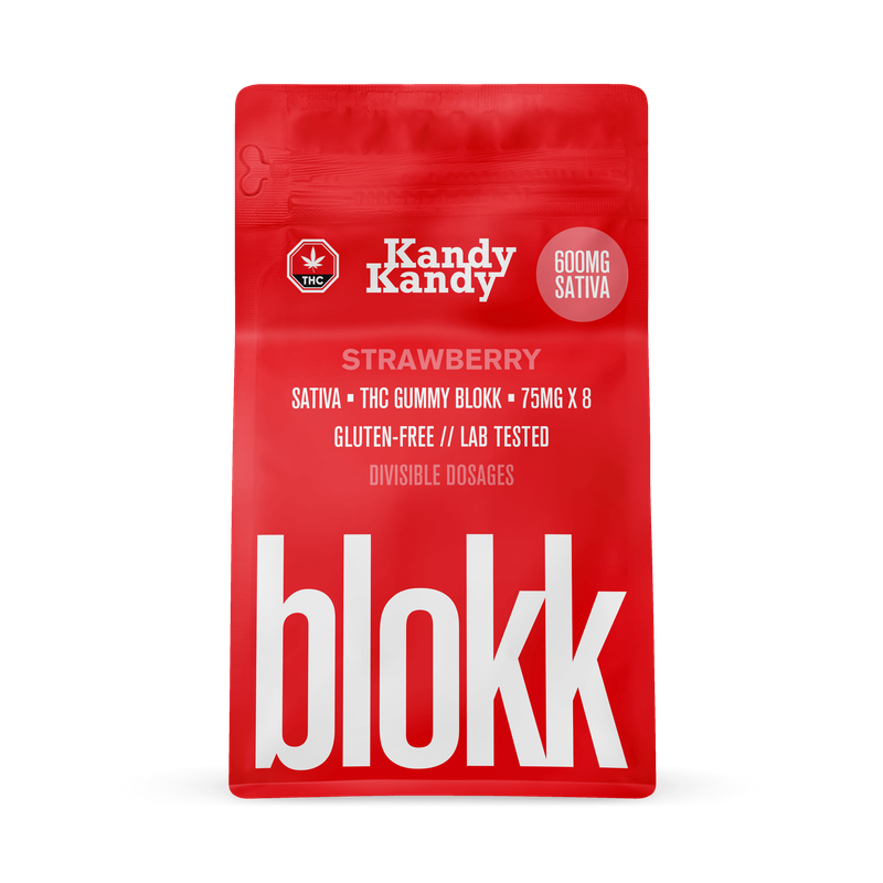10 X KANDY KANDY - BLOKK - 600MG SATIVA - STRAWBERRY