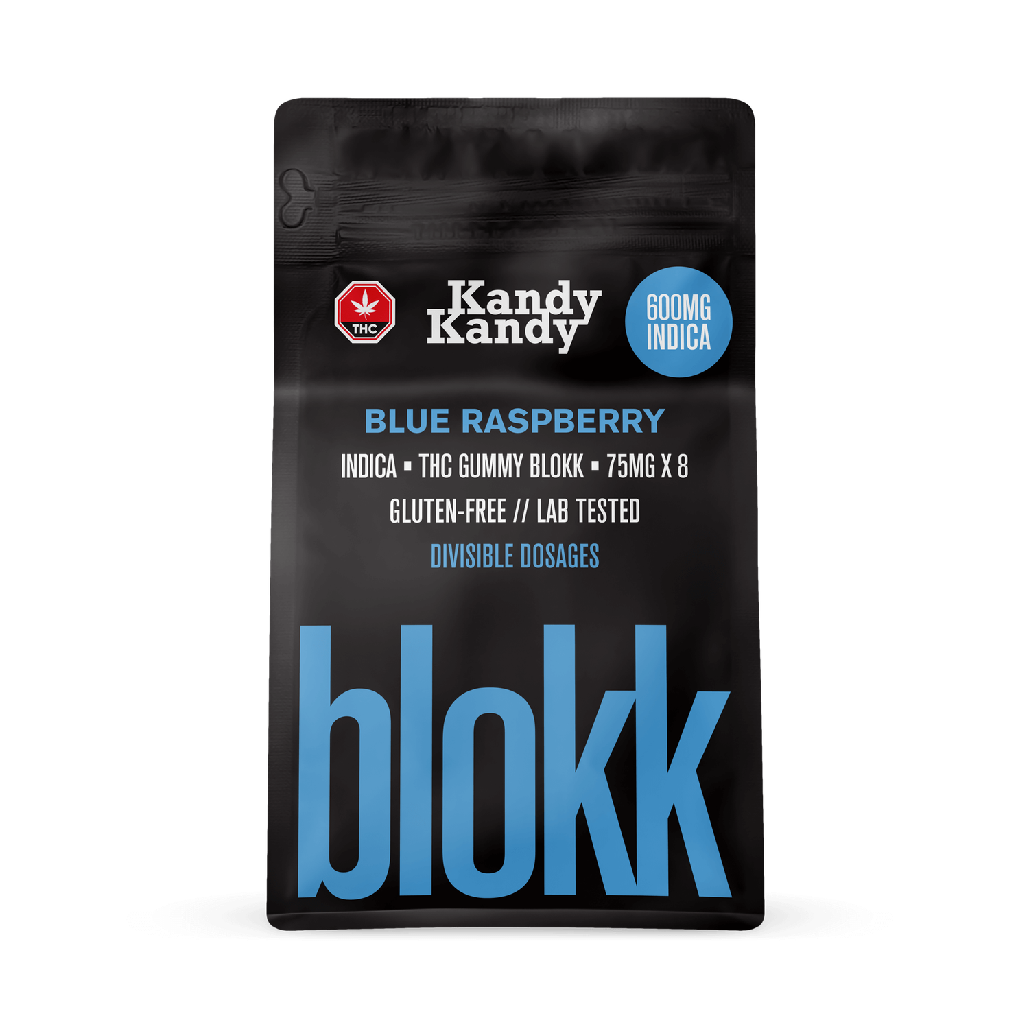 10 X KANDY KANDY - BLOKK - 600MG INDICA - BLUE RASPBERRY