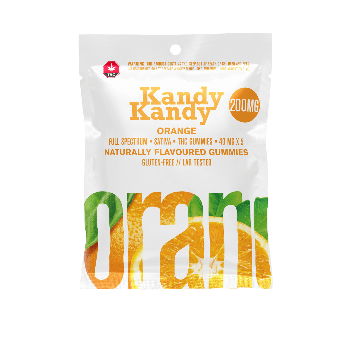 10 X KANDY KANDY - FULL SPECTRUM - 200MG SATIVA - ORANGE