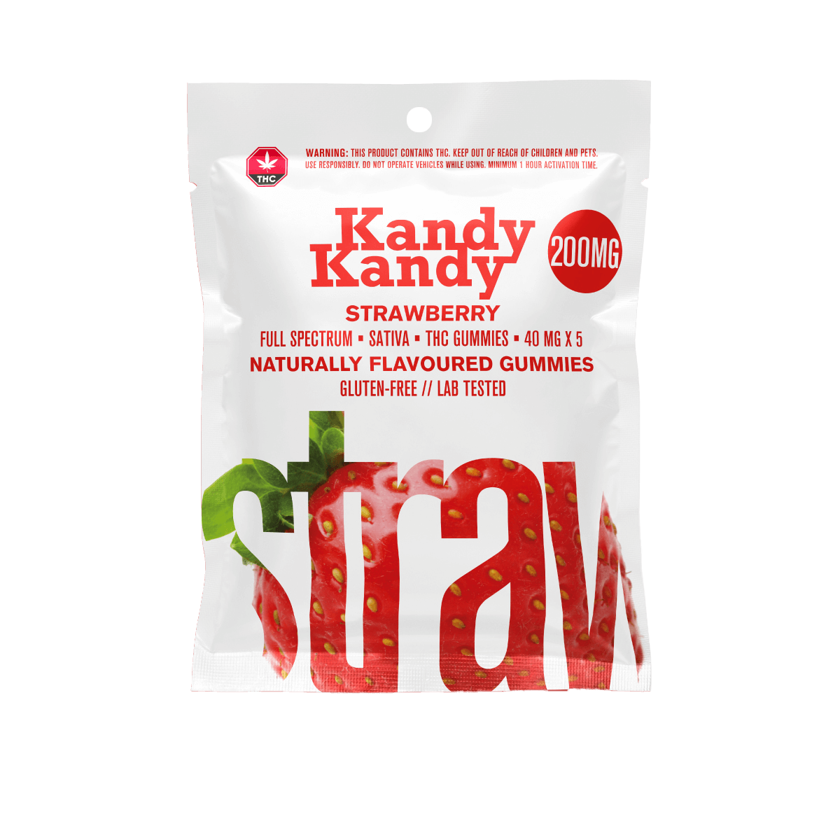 10 X KANDY KANDY - FULL SPECTRUM - 200MG SATIVA - STRAWBERRY