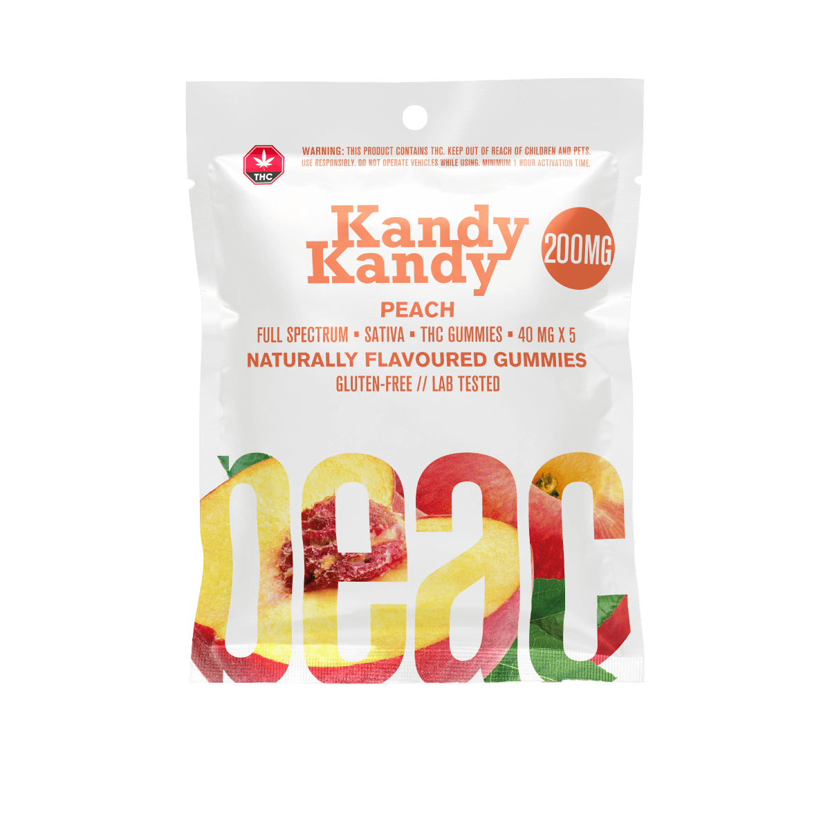 10 X KANDY KANDY - FULL SPECTRUM - 200MG SATIVA - PEACH