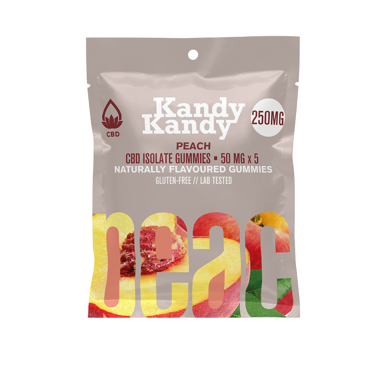 10 X KANDY KANDY - CBD ISOLATE - 250MG - PEACH