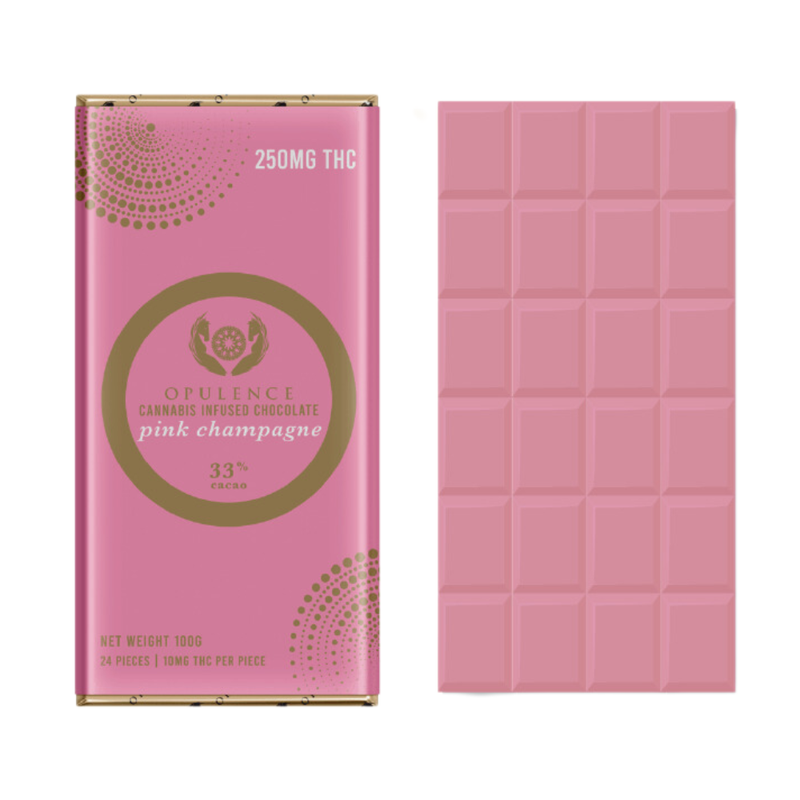 10 X OPULENCE THC BAR - PINK CHAMPAGNE 250MG THC