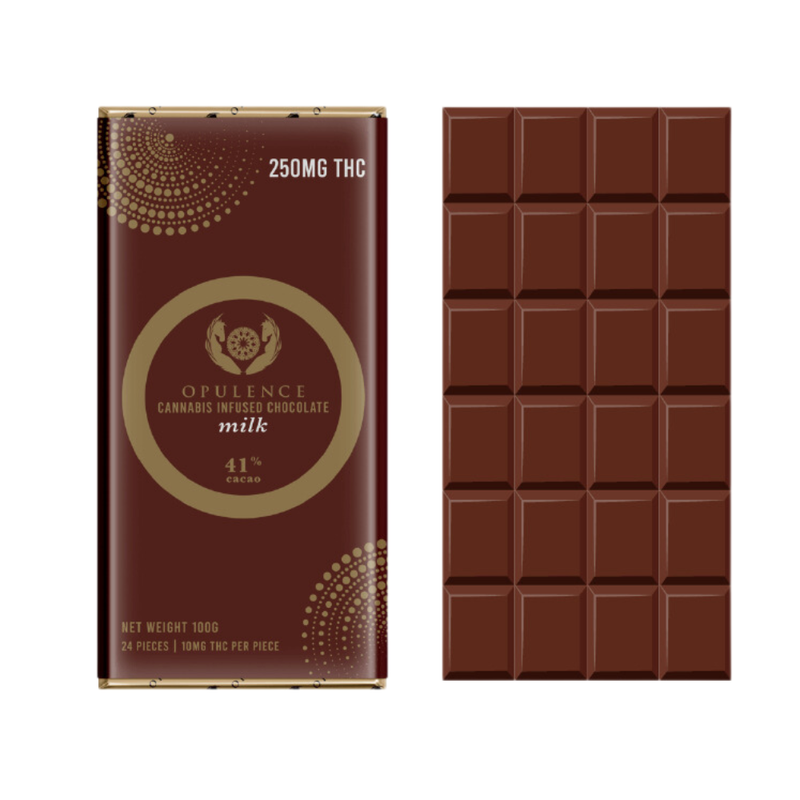 10 X OPULENCE THC BAR - MILK CHOCOLATE 250MG THC