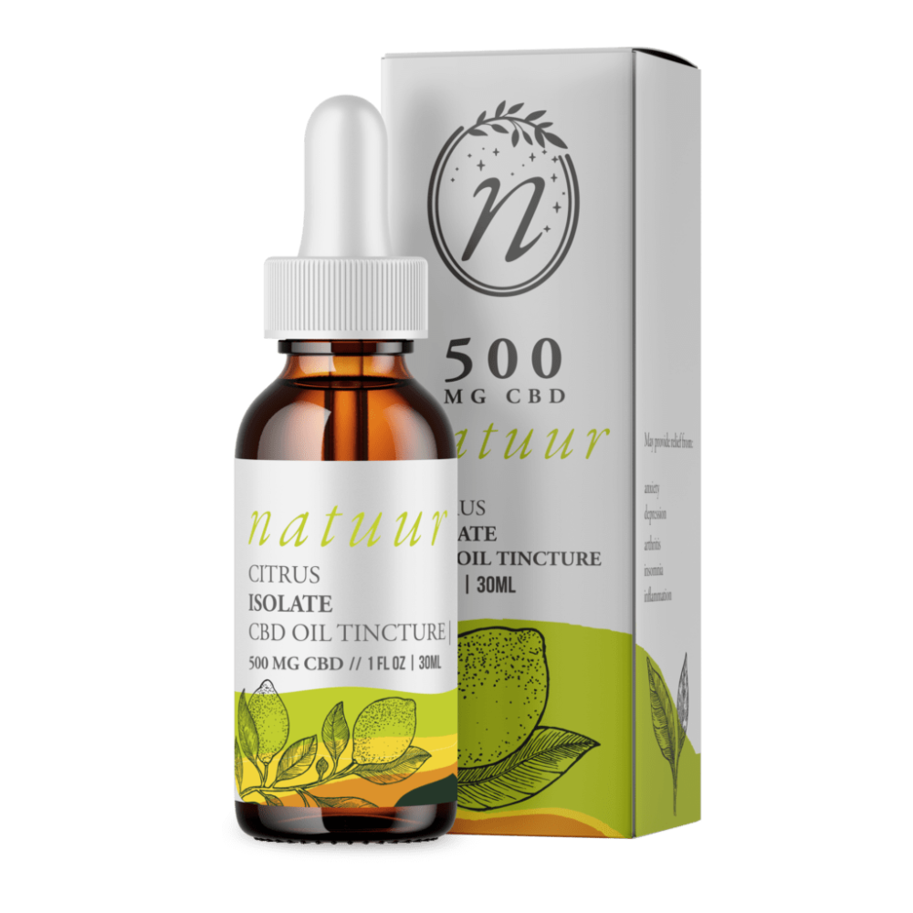 10 X NATUUR CBD ISOLATE TINCTURE - CITRUS 500MG