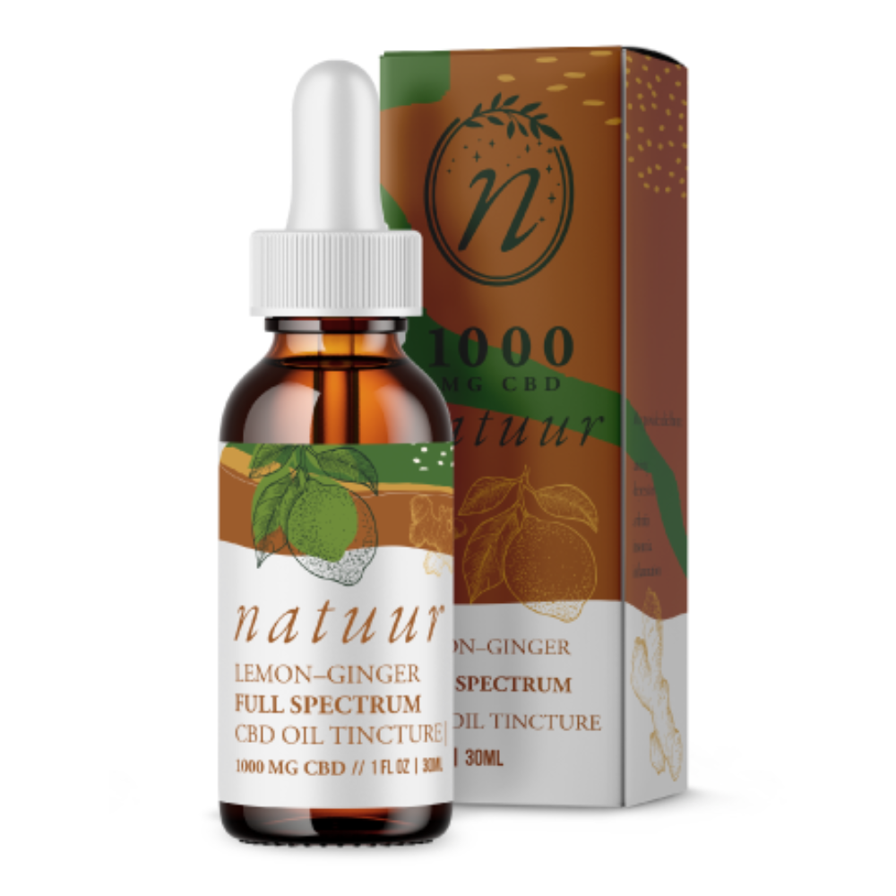 10 X NATUUR CBD TINCTURE - FULL SPECTRUM 1000MG - LEMON GINGER