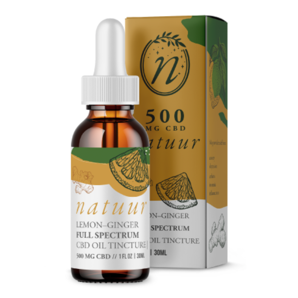 10 X NATUUR CBD TINCTURE - FULL SPECTRUM 500MG - LEMON GINGER