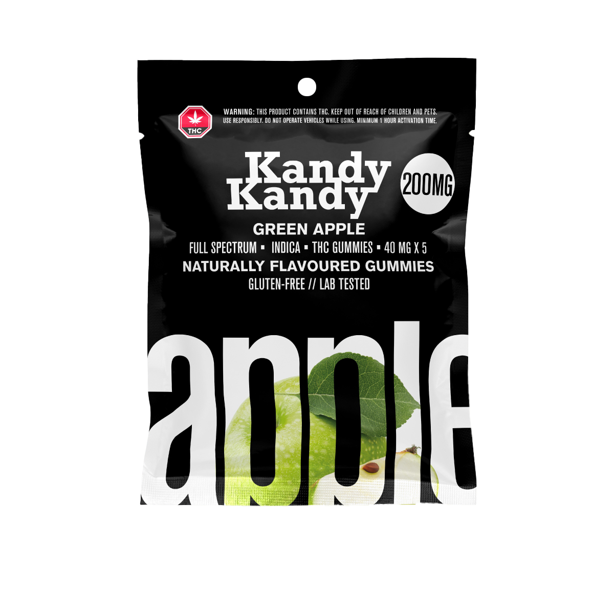 KANDY KANDY - FULL SPECTRUM THC 200MG - GREEN APPLE (INDICA)
