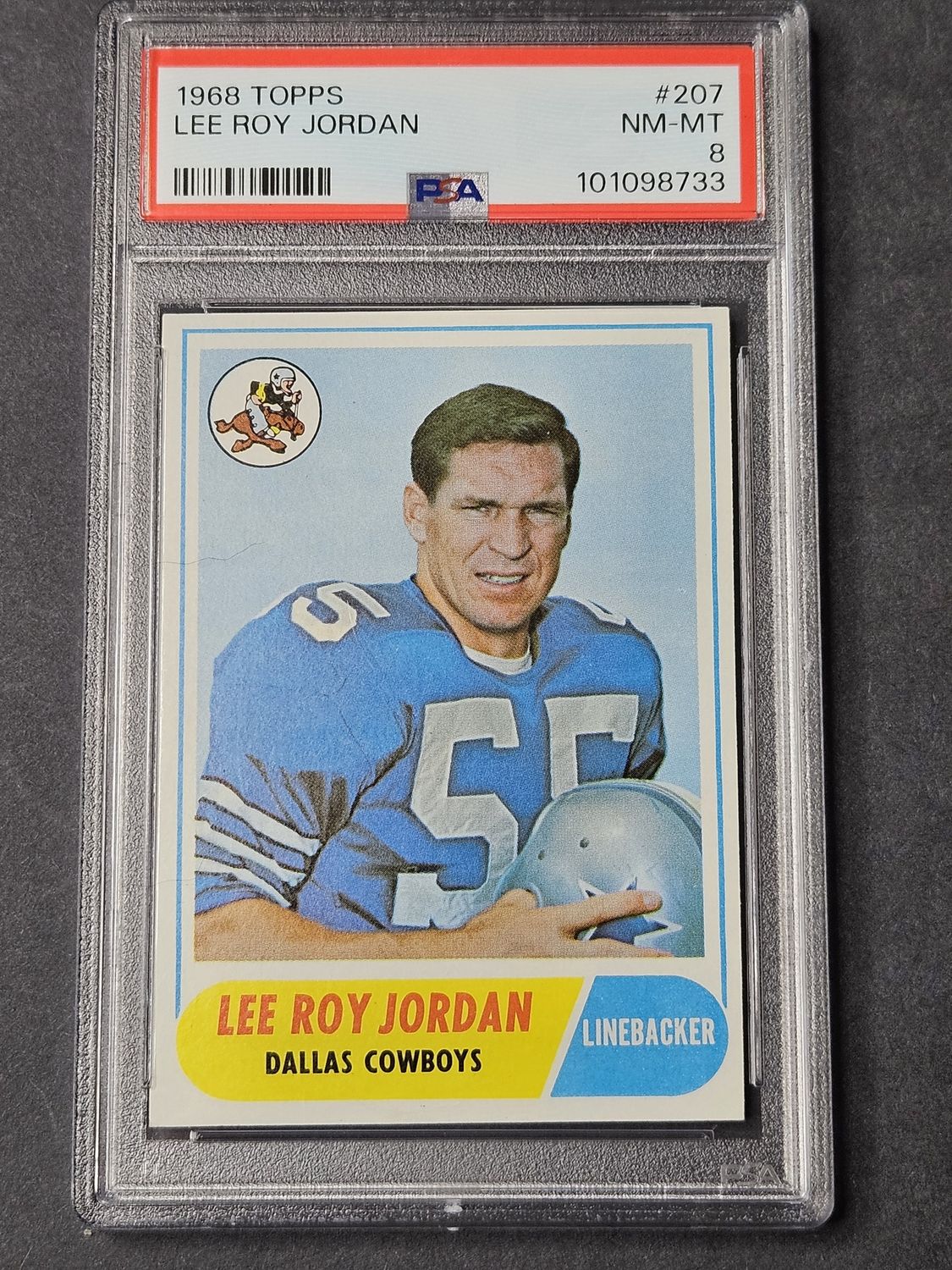 1968 Topps #207 Lee Roy Jordan PSA 8 NM/MT
