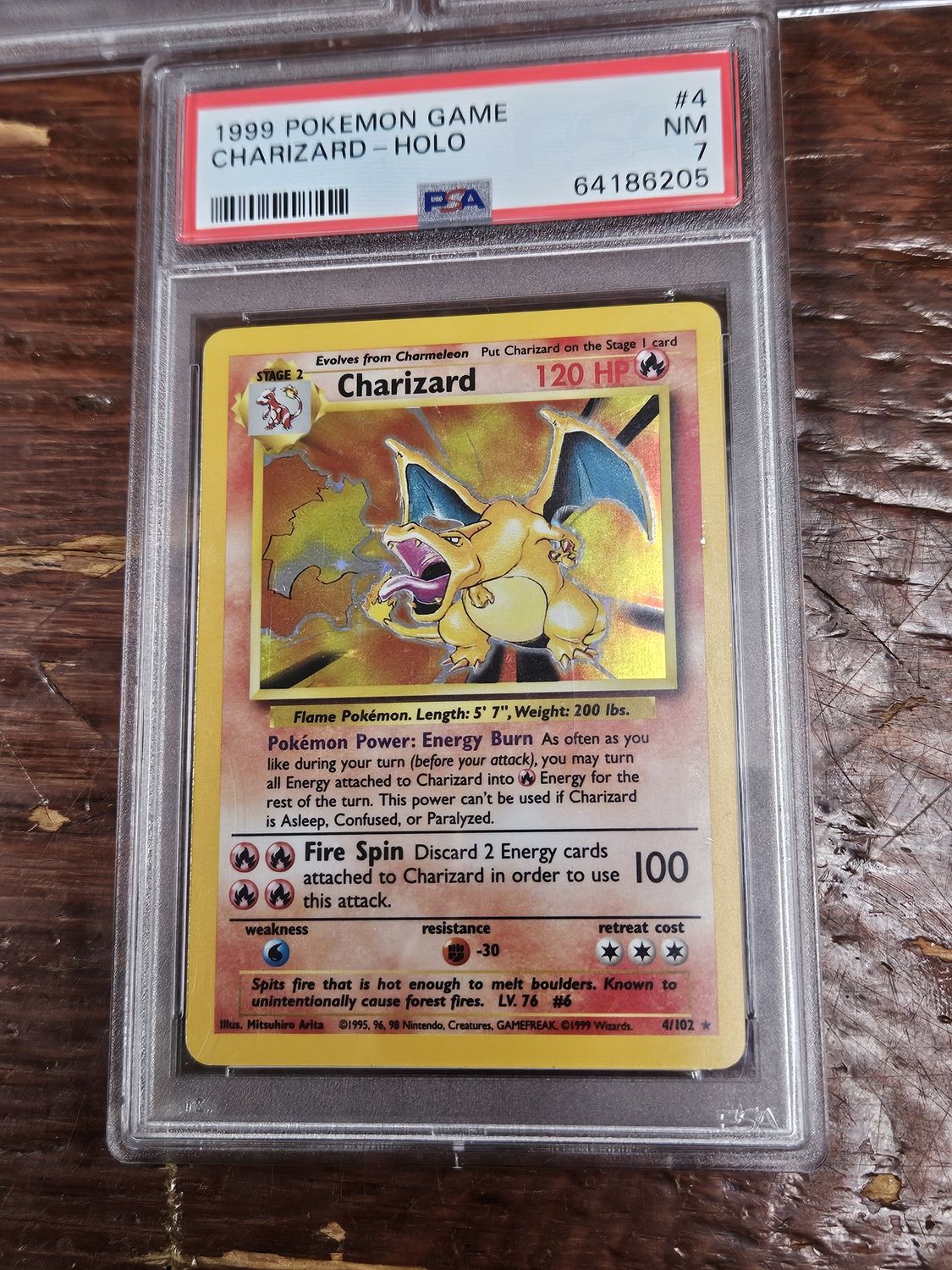 1999 Pokemon Game #4 Charizard PSA 7 NM