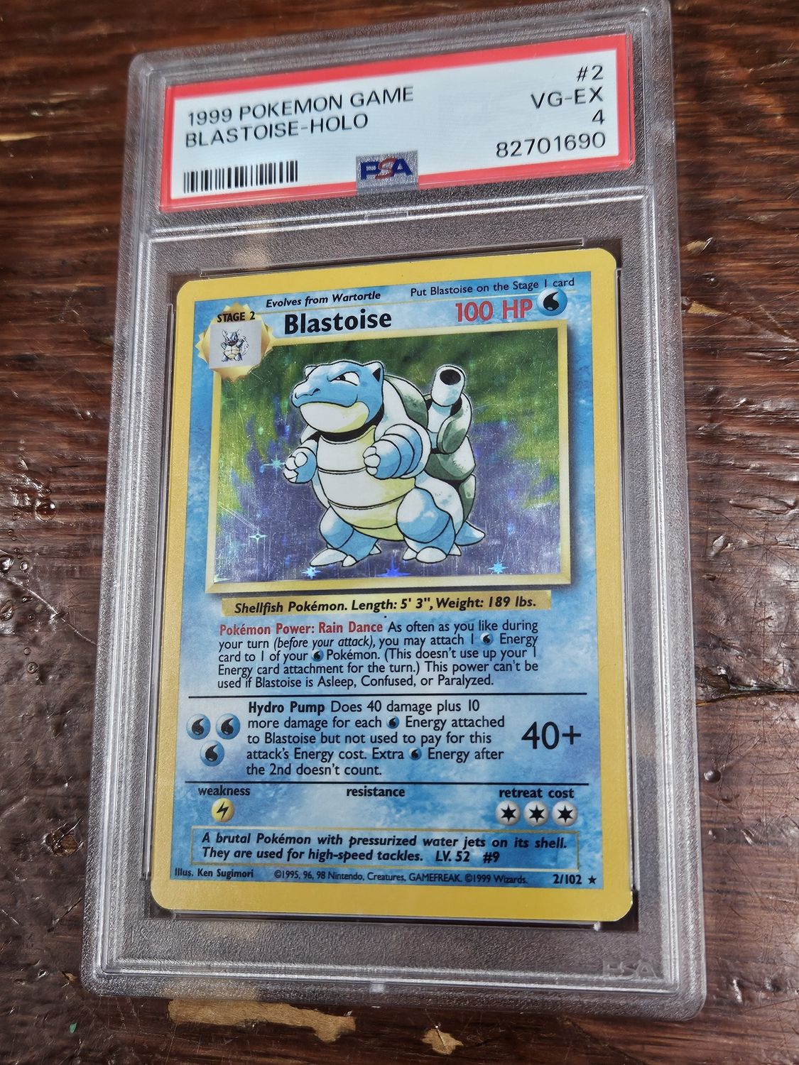1999 Pokemon #2 Blastoise PSA 4 VG/EX