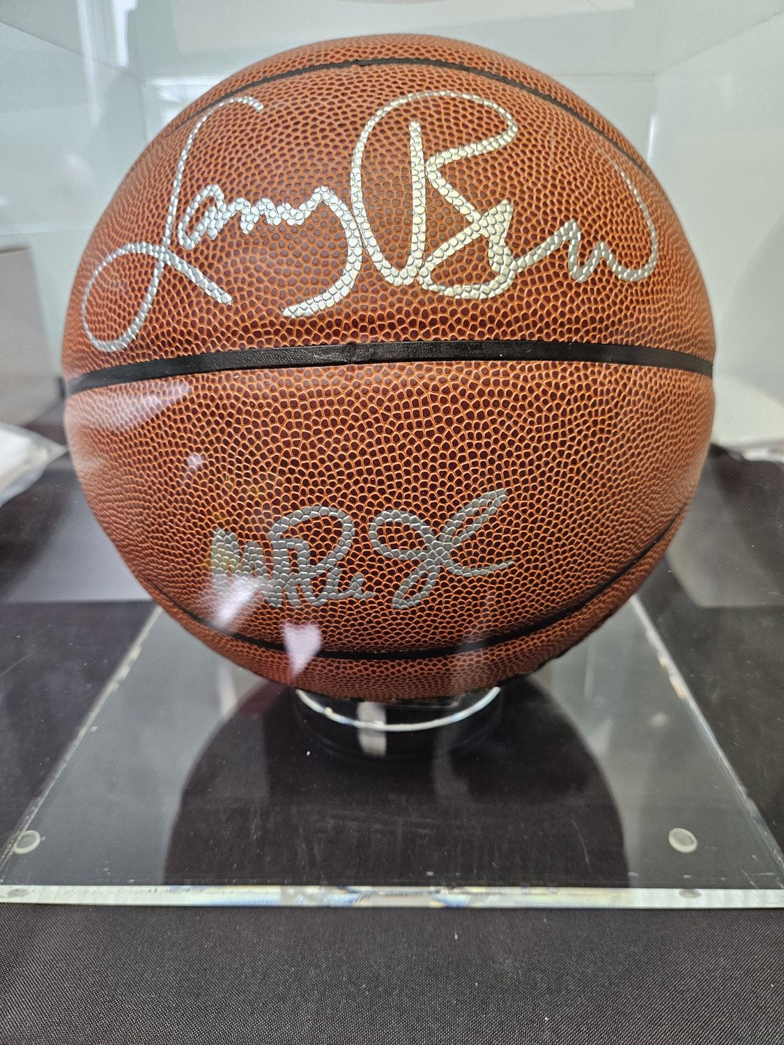Larry Bird and Magic Johnson signed basketball