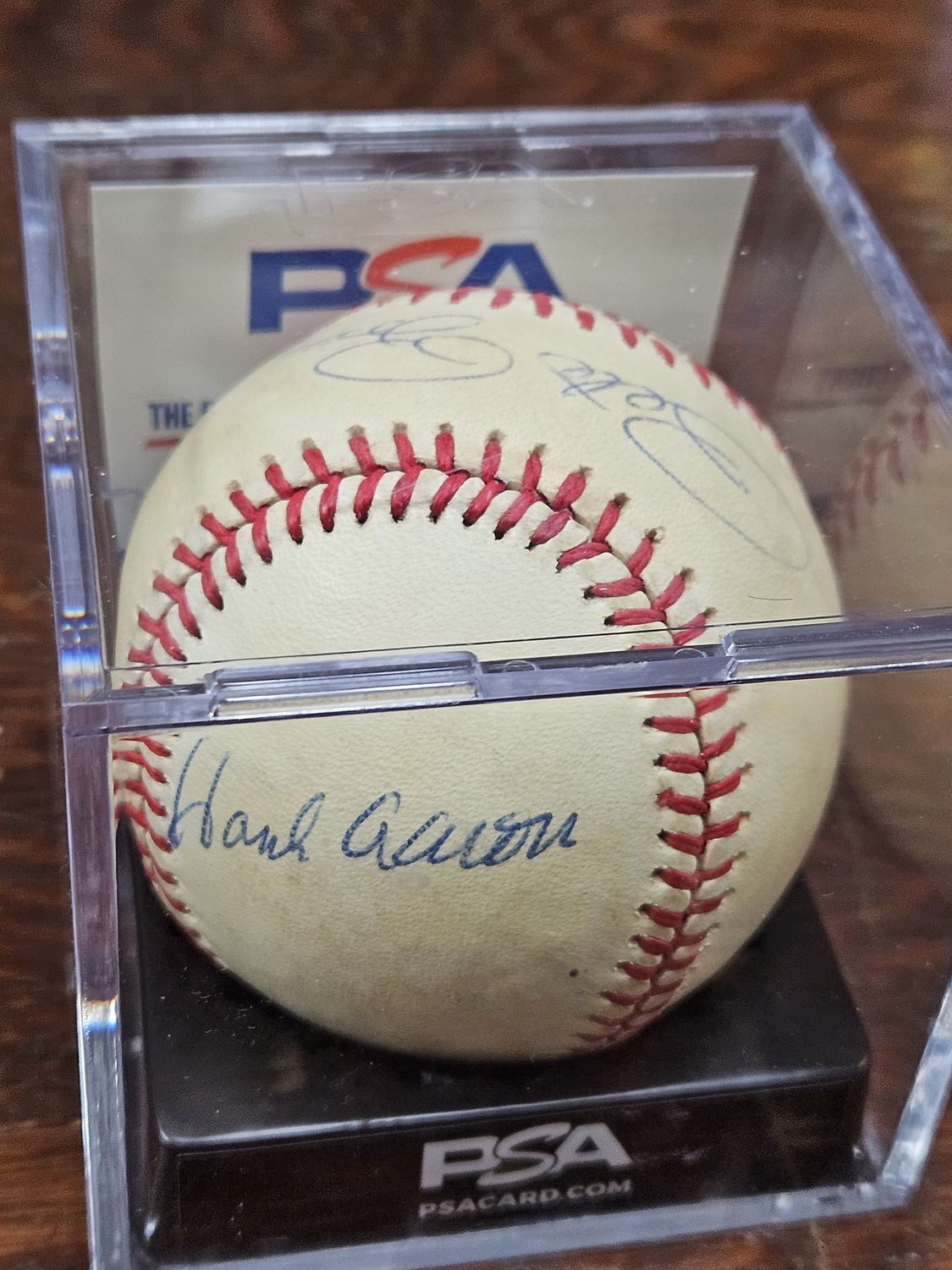 Hank Aaron and Pete Rose Autographed Baseball