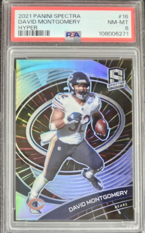 2021 Panini Spectra David Montgomery /75 PSA 8