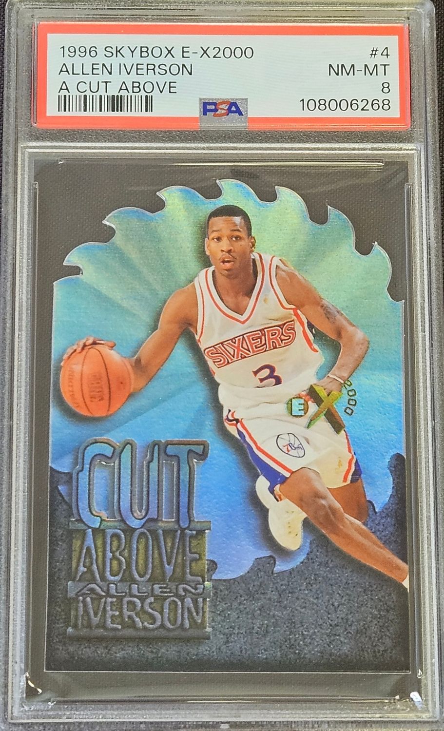 1996 E-X2000 A Cut Above Allen Iverson PSA 8