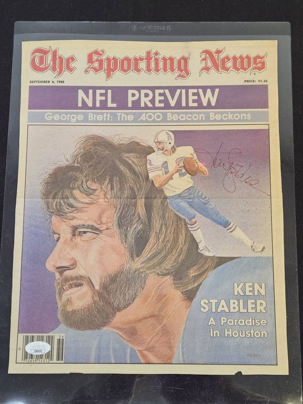 Kenny Stabler Autographed Sporting News Cover JSA