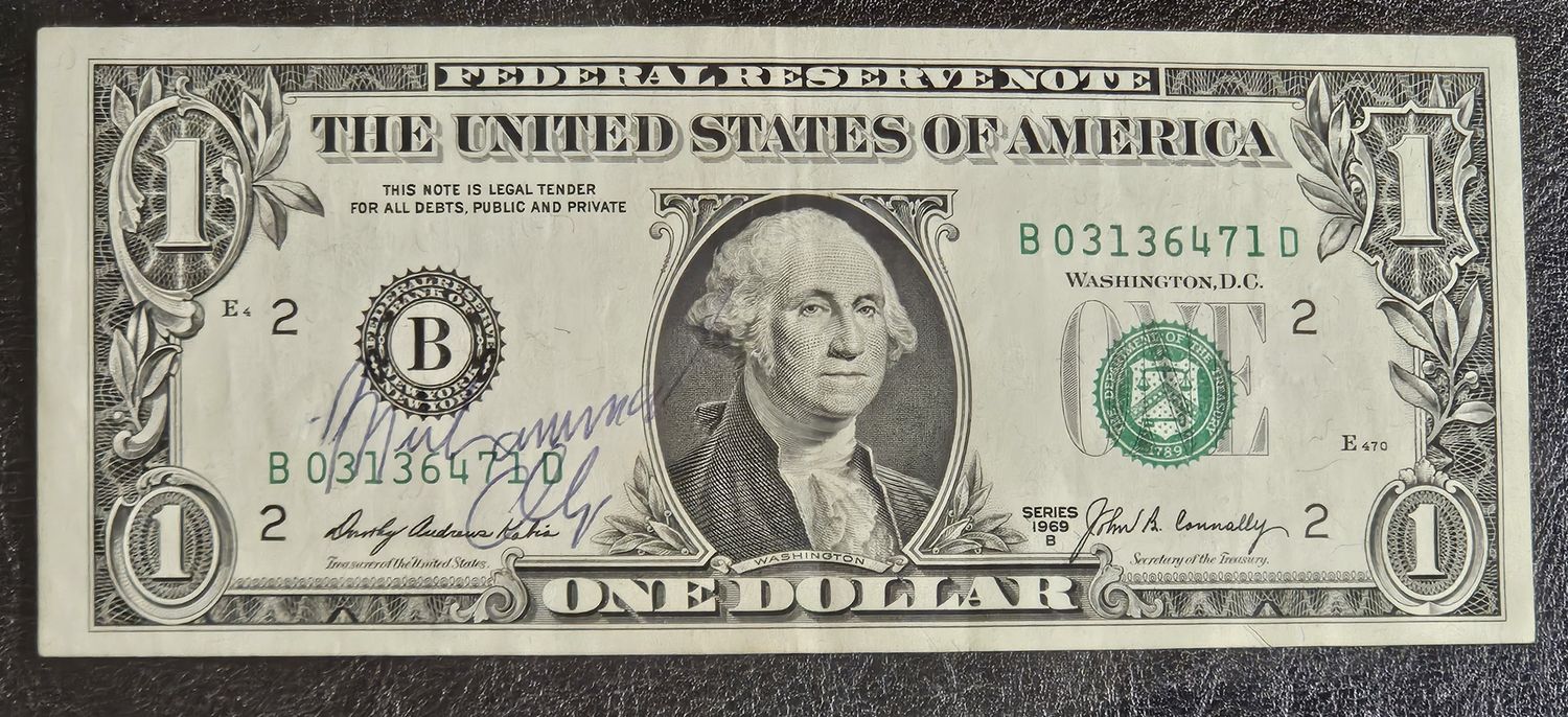 Muhammad Ali Signed 1969 $1 Bill JSA LOA