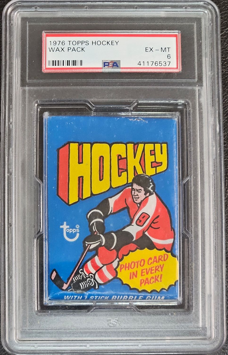 1976 Topps Hockey Unopened Pack PSA 6