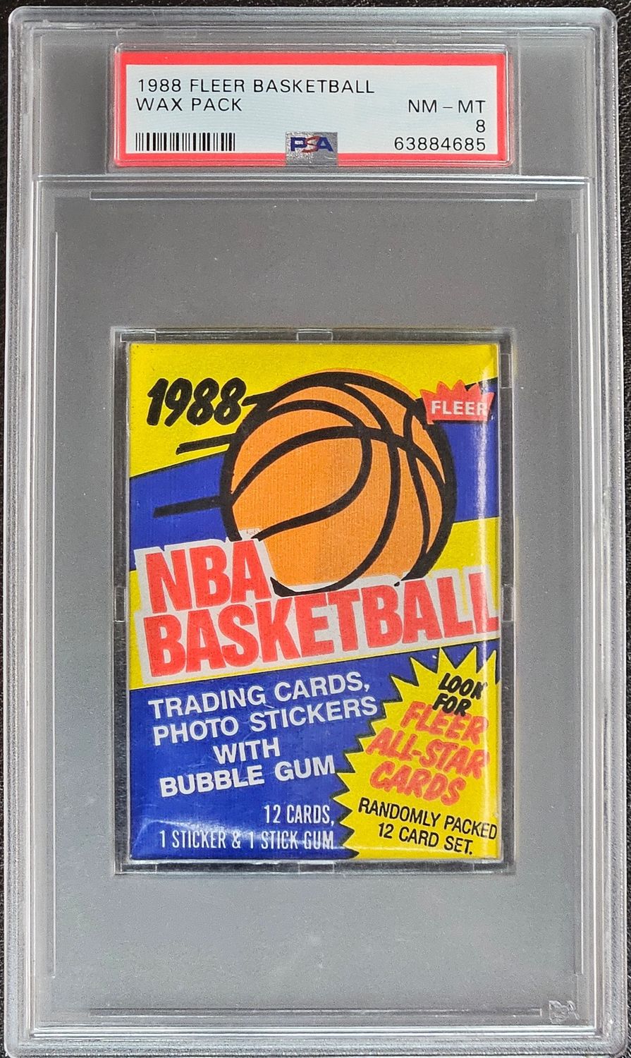1988 Fleer Basketball Unopened Pack PSA 8