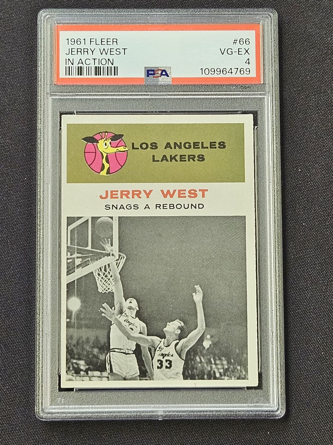 1961 Fleer #66 Jerry West PSA 4 VG/EX