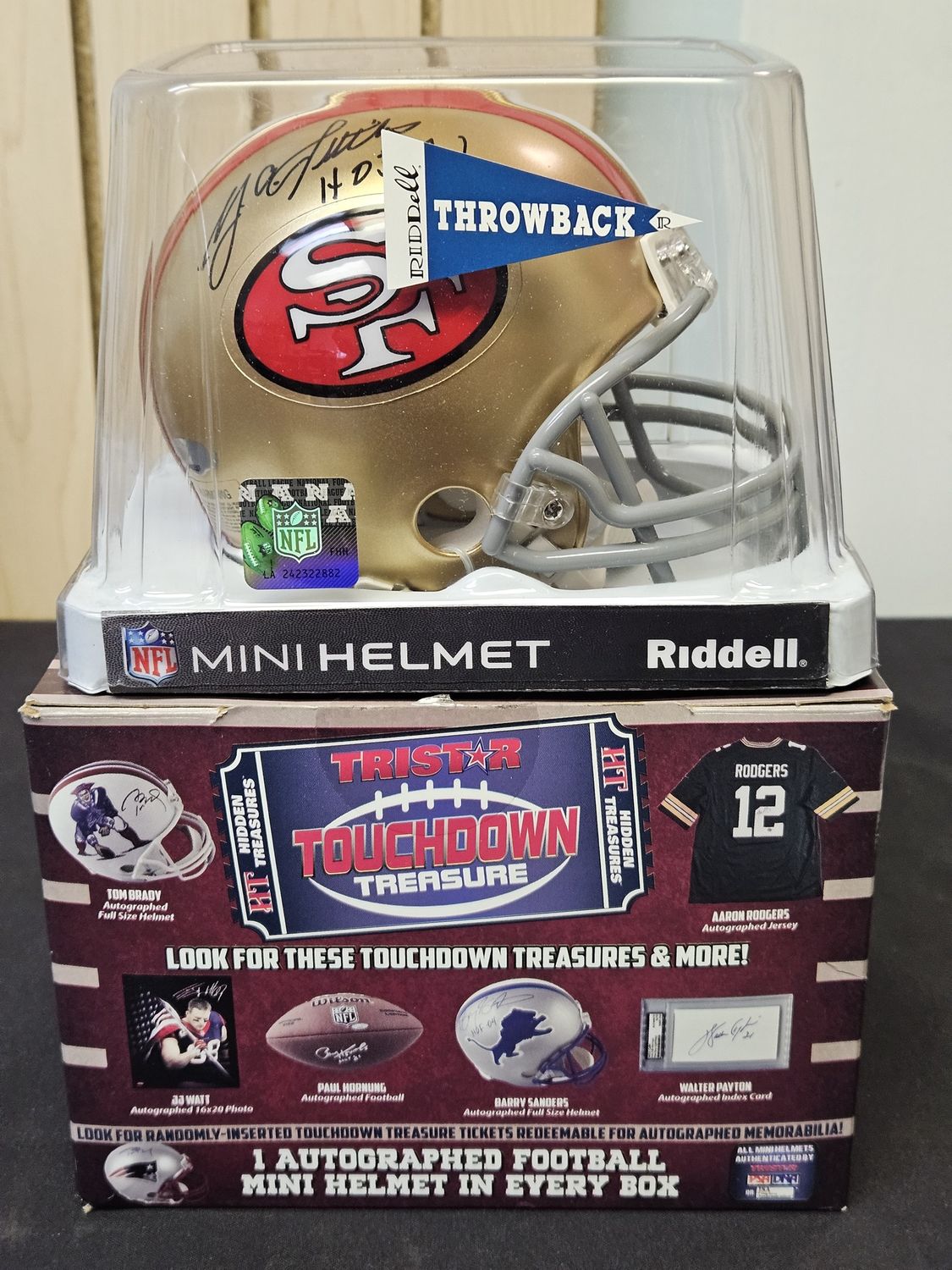 Y.A. Tittle Autographed Mini Helmet Tri Star Fanatics