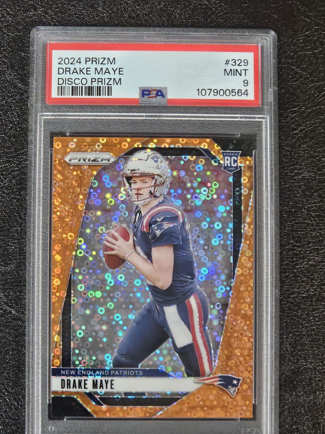 2024 Prizm Drake Maye Disco Prizm PSA 9