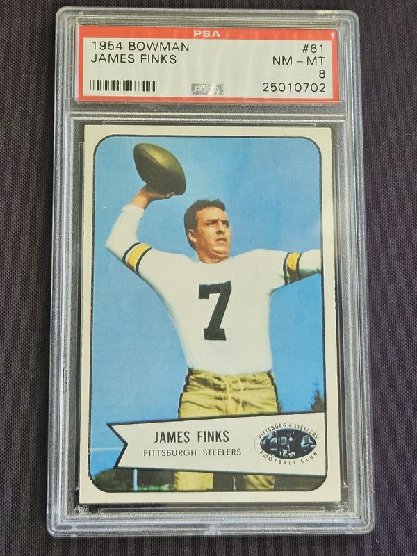 1954 Bowman #61 James Finks PSA 8