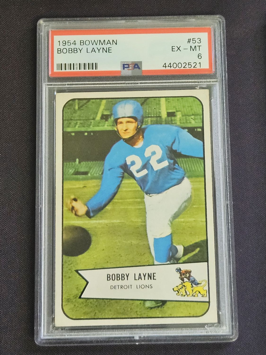 1954 Bowman #53 Bobby Layne PSA 6