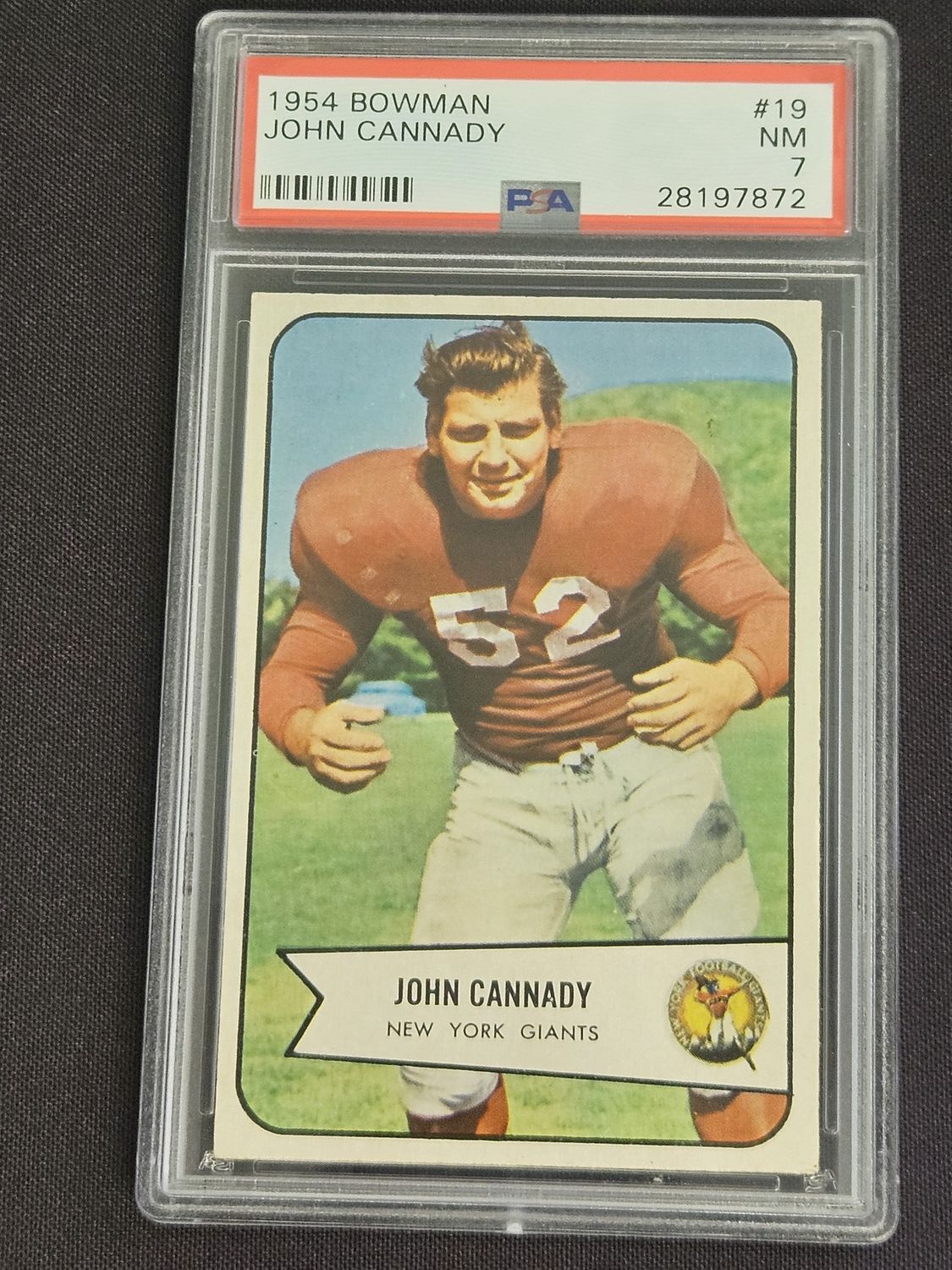 1954 Bowman #19 John Cannady PSA 7