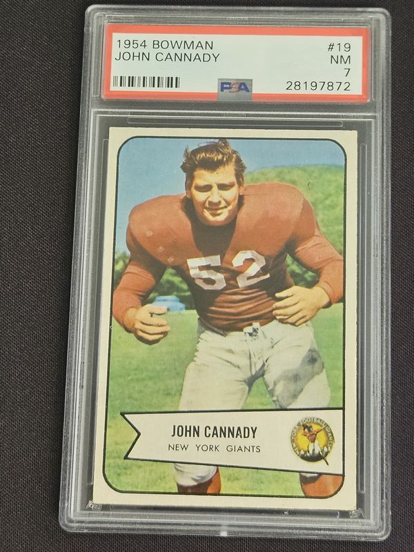 1954 Bowman #19 John Cannady PSA 7