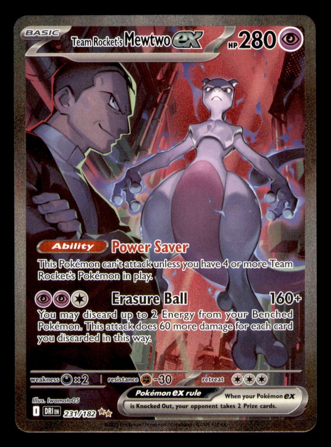 Team Rocket's Mewtwo ex 231/182 MINT