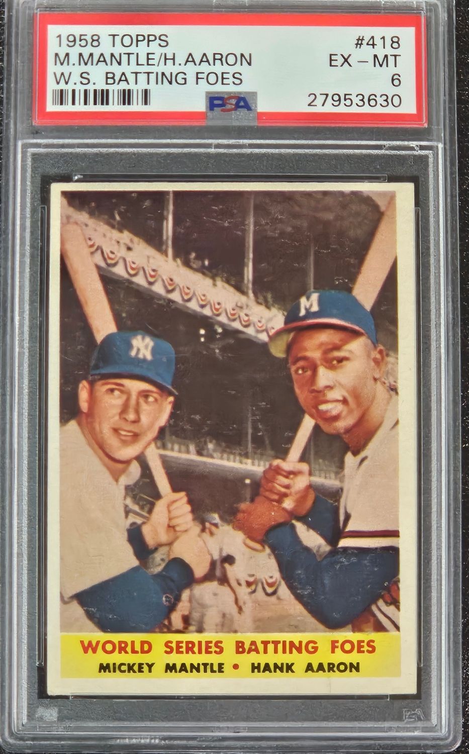 1958 Topps 418 W.S. Batting Foes PSA 6