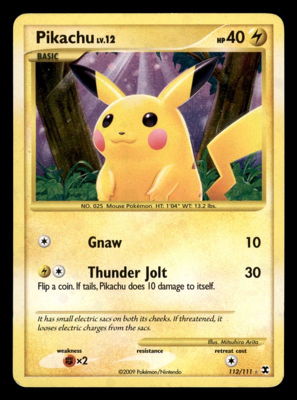 2009 Rising Rivals Pikachu 112/111 Secret Rare MP