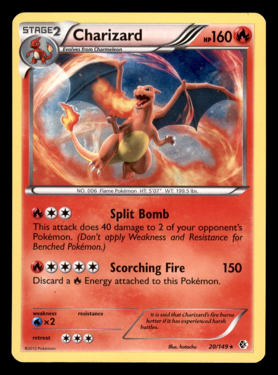2012 Charizard Boundaries Crossed 20/149 Holo LP