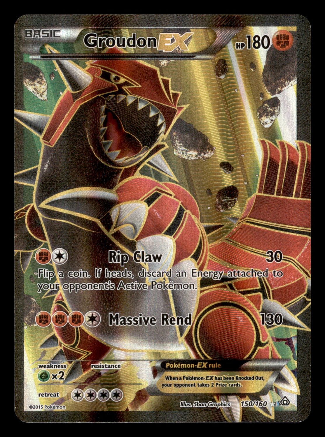 2015 Groudon EX 150/160 XY Primal Clash LP