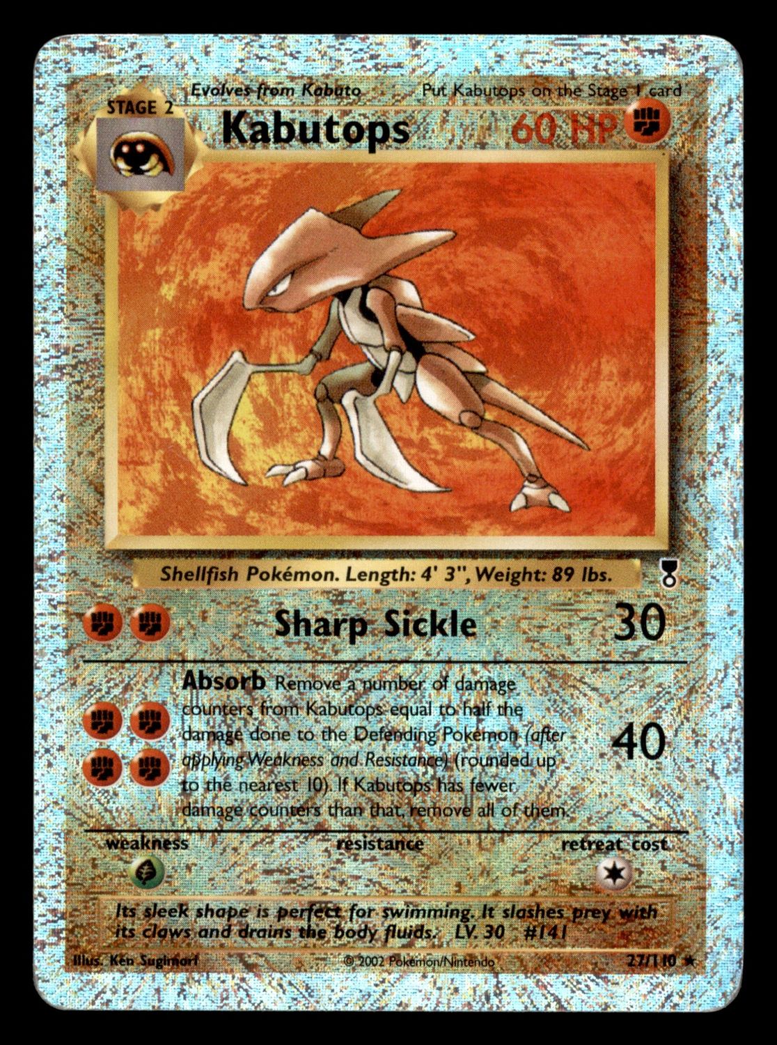 2002 Kabutops 27/110 Legendary Rev Holo MP