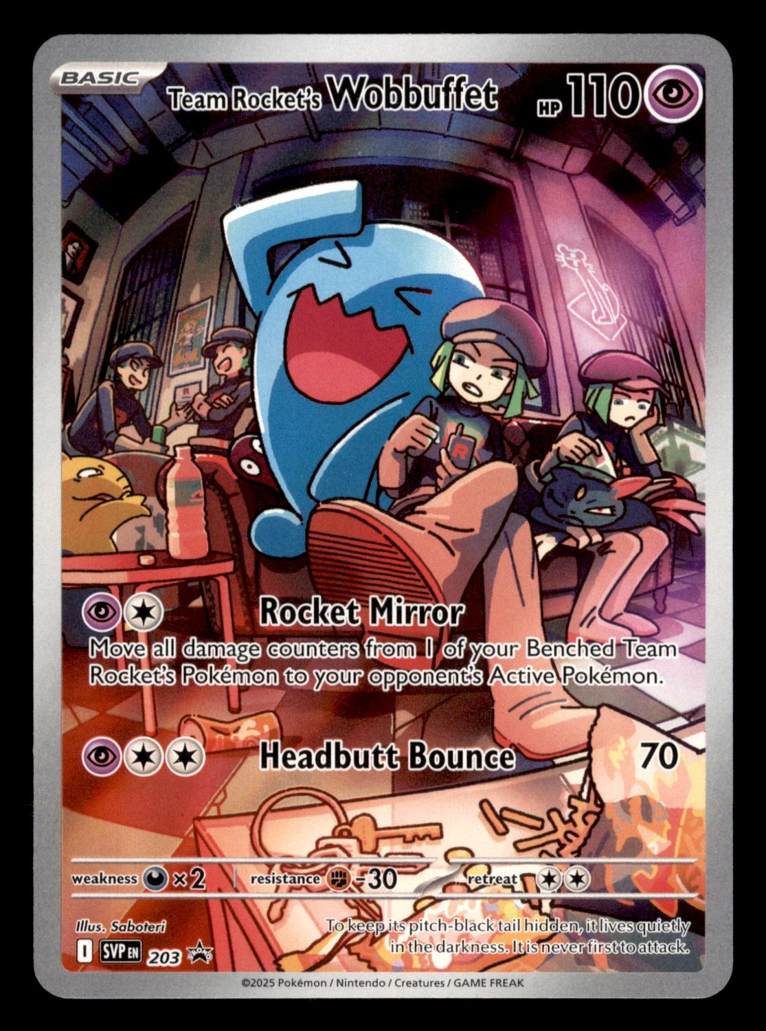 2025 Team Rocket's Wobbuffet 203 Scarlet &amp;Violet Promo MINT