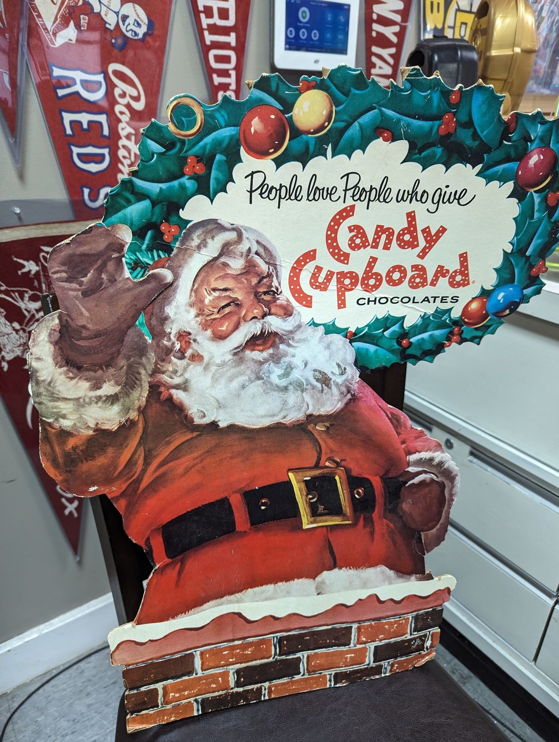 Vintage Candy Cupboard Chocolates Santa Ad