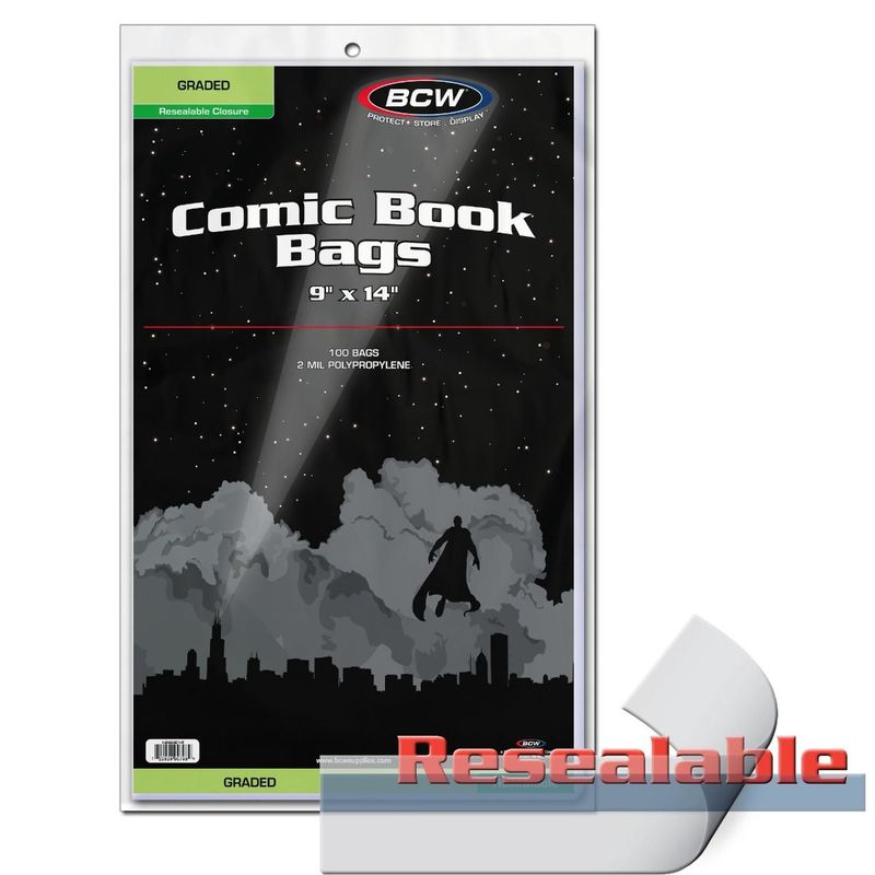 Resealable  Graded Comic Book Bags (100)