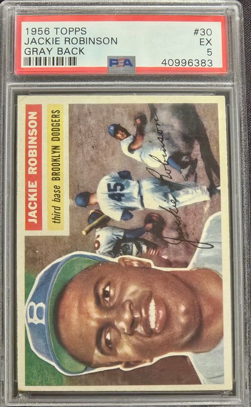 1956 Topps #30 Jackie Robinson Gray Back PSA 5