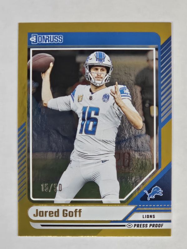 2024 Donruss Jared Goff Gold Press Proof /50