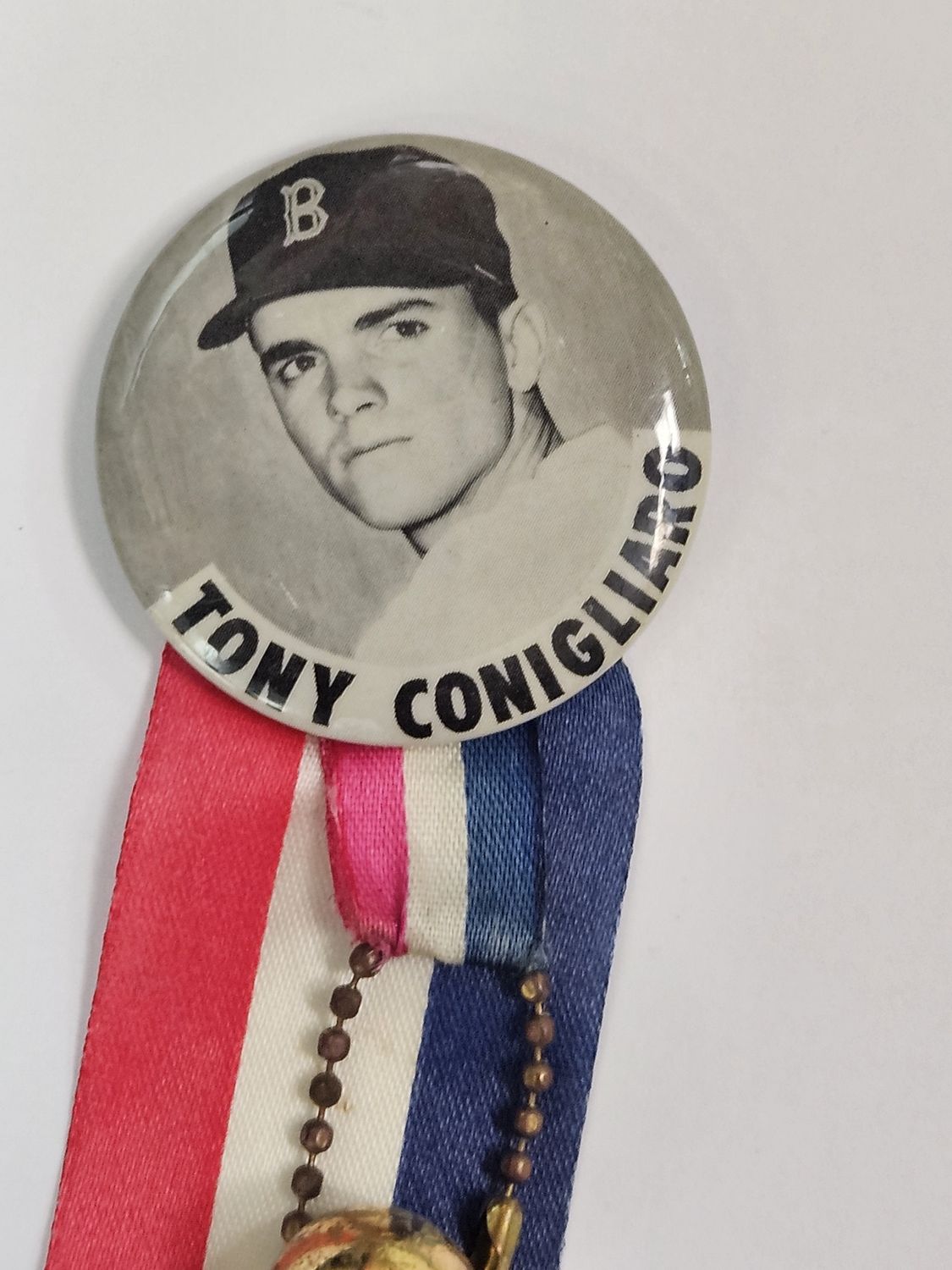 Tony Conigliaro PM10 Pin W/Ribbon, Glove, Ball